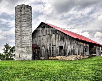 Hilltop Barn, Fine Art Print, Barn Print, Rustic Barn Print, Country Barn Print, Indiana Barn Print