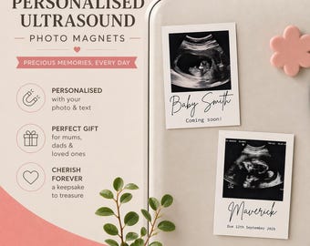 Sonogram baby announcement magnet keepsake