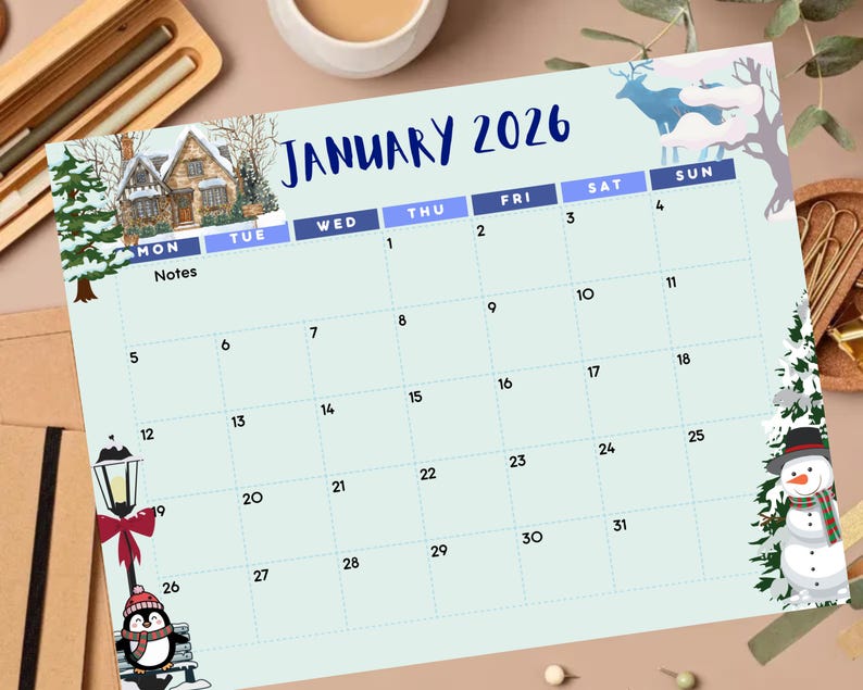 January 2026 Calendar Planner Printable