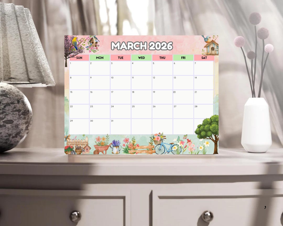 March 2026 Calendar Printable: Spring Floral Planner (PDF Download) - Etsy