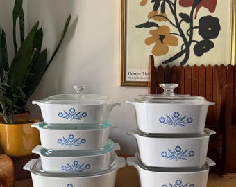 Vintage Corningware Cornflower Blue Casserole dishes, Assorted Sizes, Each sold separately