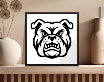 Bulldog Head Clipart: Mascot Pride PNG Bundle (Digital Download)