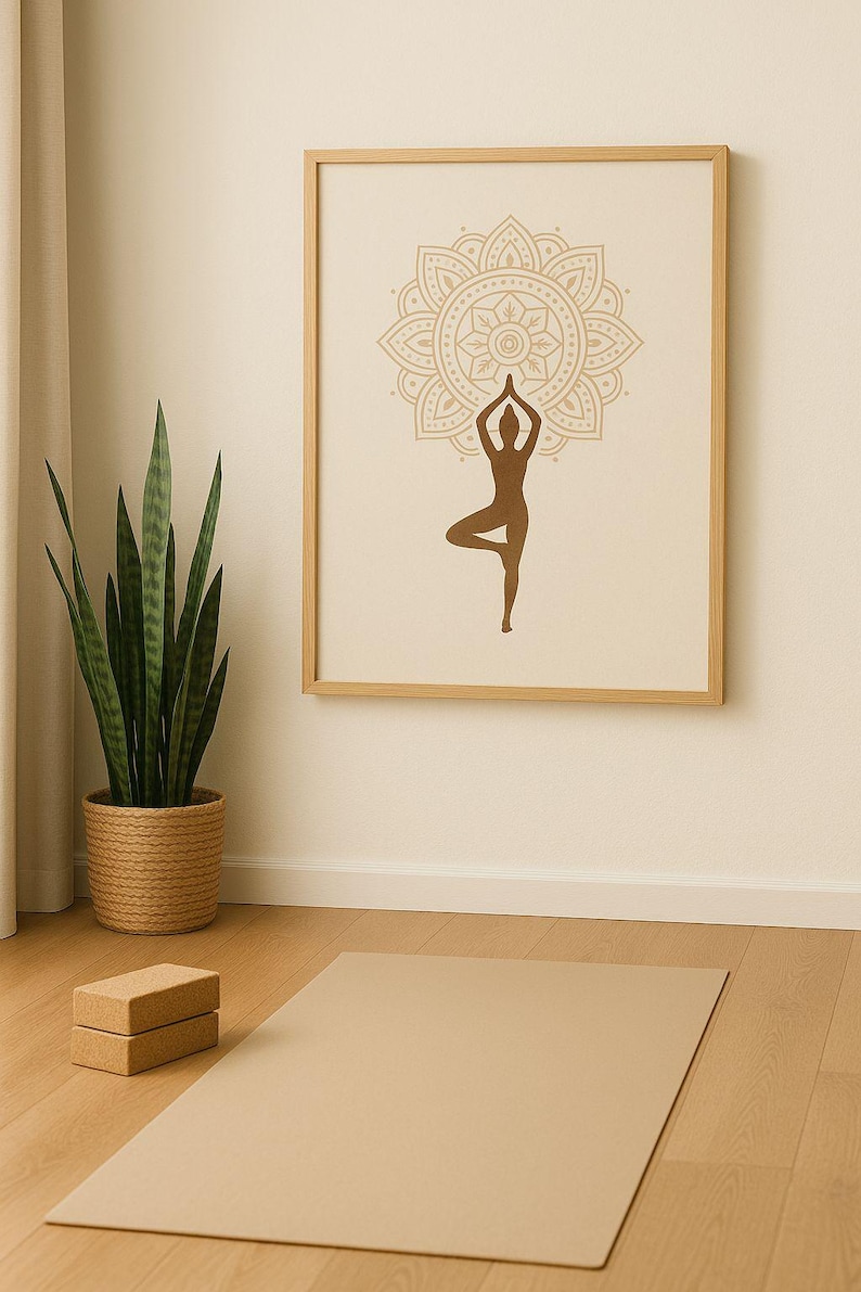 Minimalist Yoga Mandala Wall Art | Spiritual Meditation Poster | Modern ...