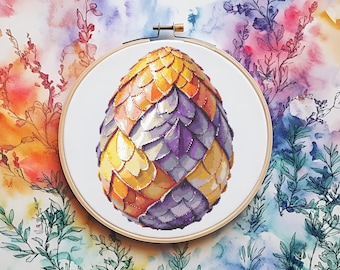 Easter Egg Digital Cross Stitch Pattern PDF, Instant Download, Pattern Keeper, Beginner Friendly
