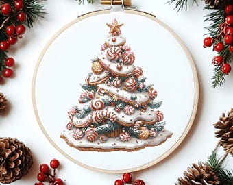 Candy Christmas Tree Digital Cross Stitch Pattern PDF, Instant Download, Pattern Keeper, Beginner Friendly