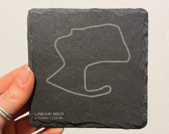 Posavasos cuadrados de pizarra personalizables de F1 / Mapa del circuito de F1 grabado a láser / Regalos de carreras, entusiastas de los coches, decoración de cuevas masculinas