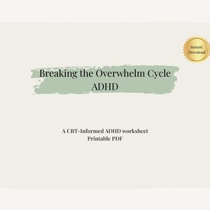 ADHD Task Initiation Worksheet – CBT Executive Function Printable (Digital Download)
