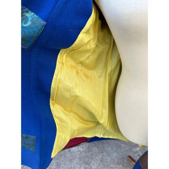 Vintage Duster Coat Open Front Patchwork Cobalt B… - image 5