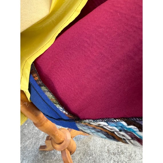 Vintage Duster Coat Open Front Patchwork Cobalt B… - image 9