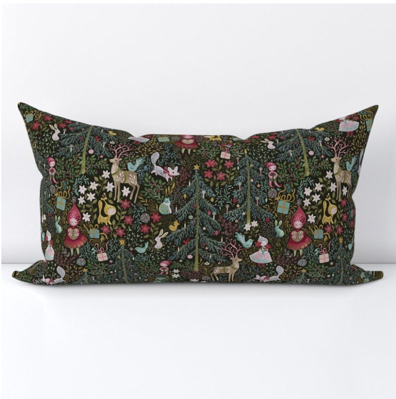 Whimsical Forest Throw Pillows Enchanted Woodland Animals Etsy