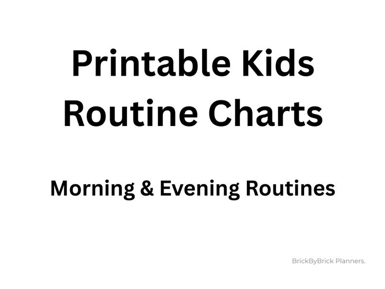 Printable Kids Routine Chart Bundle, Morning & Bedtime Routine Cards ...