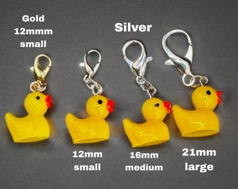 Mini Yellow Rubber Duck Charm, Zipper Pull, Badge Buddy, Stitch Marker, Cruise Accessories
