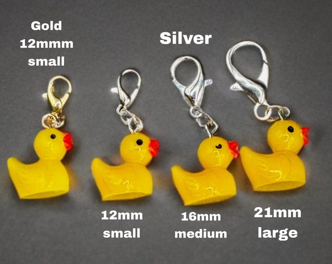 Mini Yellow Rubber Duck Charm, Zipper Pull, Badge Buddy, Stitch Marker, Cruise Accessories