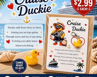 Cruise Duckie Gift with Mini Yellow Resin Duck Charm, Poem Card