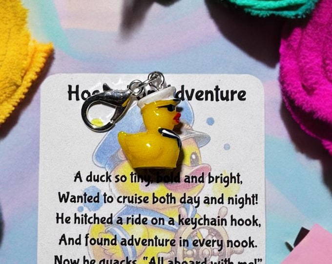Travel Sailor Duck Charm Zipper Pull Keychain | Cruise Gift | Large Clasp | Vacation Accessories