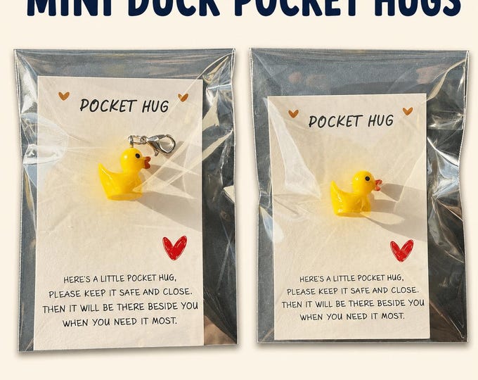Tiny Duck Pocket Hug | Cruise Ship, Knitting Marker - Clasp Option