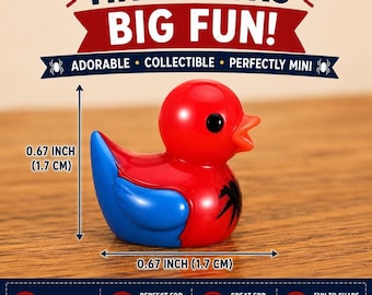 Mini Spider Superhero Resin Ducks Set | Red Blue Cruise Hiding Toys (10 Pack)