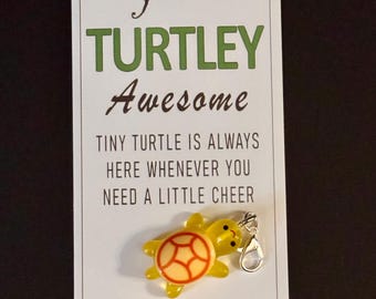 Colorful Turtle Keychain, Ocean Animal Bag Charm, Travel Gift, Small Joy Accessory