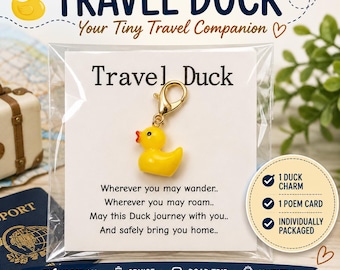 Travel Yellow Rubber Duck 3D Charm Card – Cruise, Jeep Gift - Keychain, Zipper Pull
