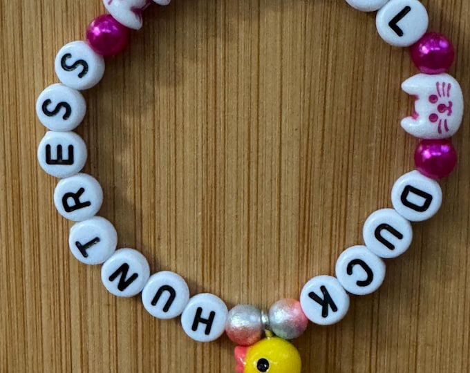 Lil Duck Huntress Bead Bracelet with Yellow Duck Charm – 5.5" | Toddler Cruise Jewelry