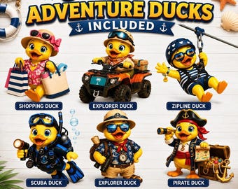 Cruise Duck PNG Bundle, 6 Adventure for Fun Crafts