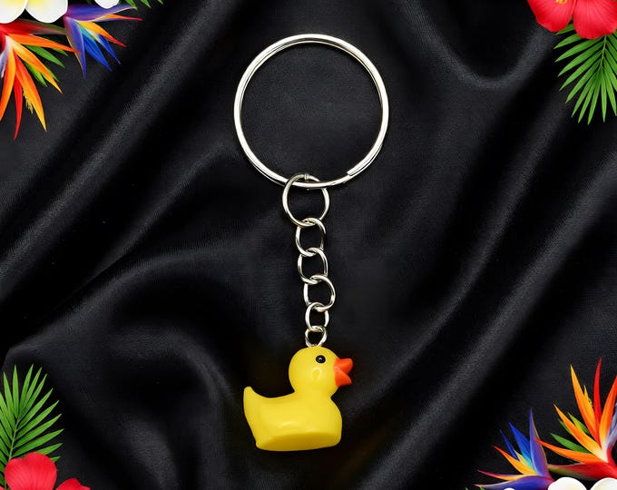Featured listing image: Yellow Rubber Duck Keychain, Cruise Duck Hiding Accessory, Jeep Ducking, Carnival Sign & Sail