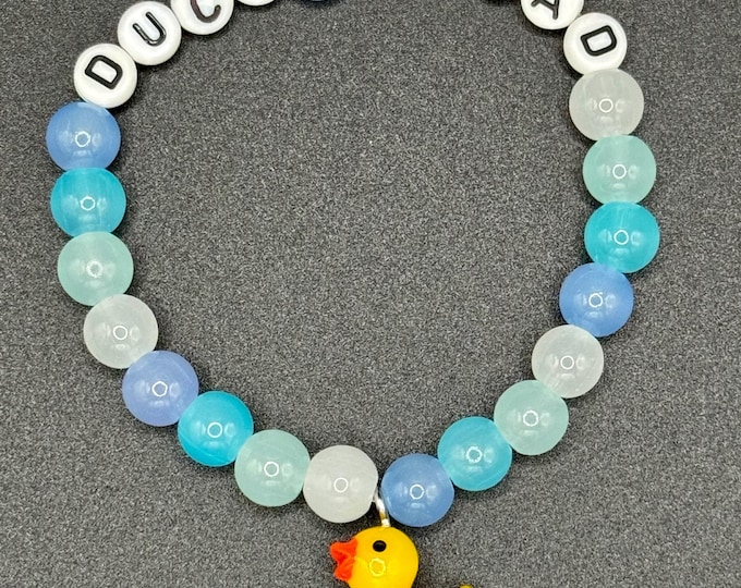 Custom Cruise Yellow Rubber Ducky Stretch Bead Bracelet