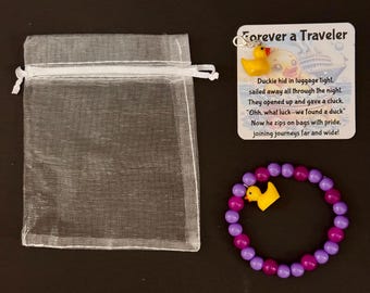 Travel Cruise Duck Charm, Zipper Pull, Stretch Bracelet, Cabin Gift Exchange
