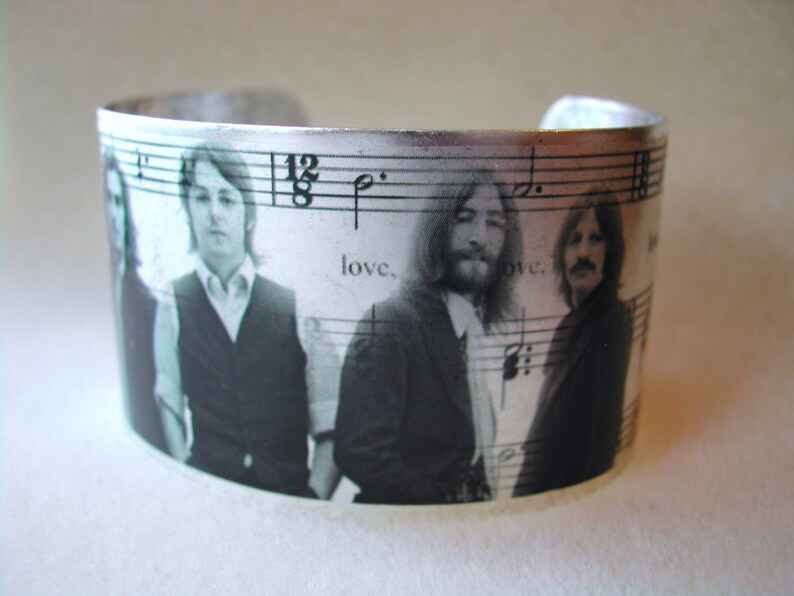 Beatles All You Need Is Love Silver Cuff Bracelet image 5