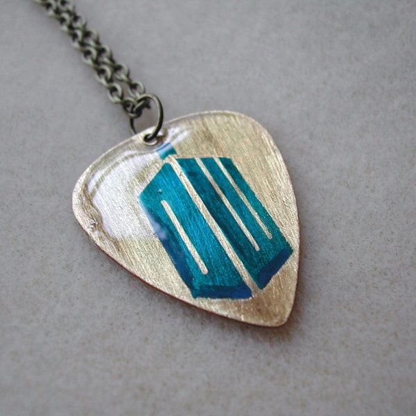 Doctor Who Logo Guitar Pick necklace