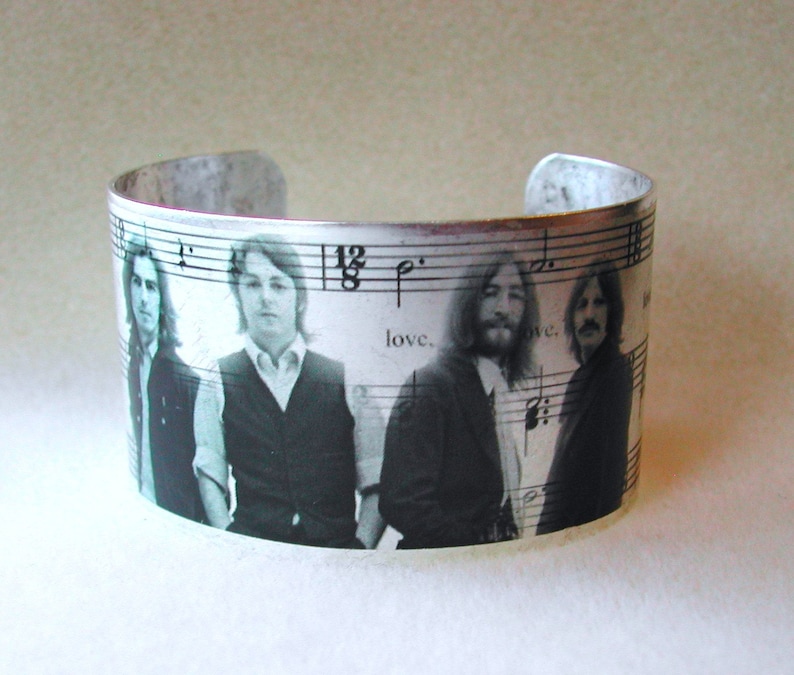 Beatles All You Need Is Love Silver Cuff Bracelet image 4