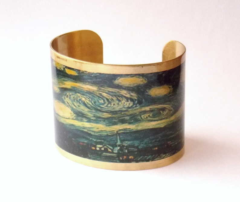 Starry Night Van Gogh cuff bracelet image 1
