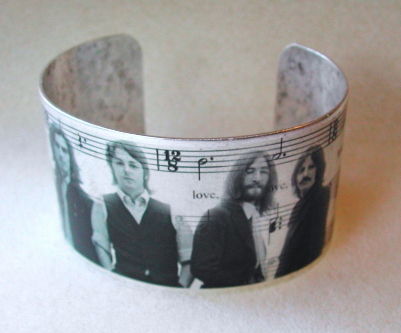 Beatles All You Need Is Love Silver Cuff Bracelet image 3