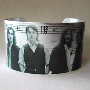 Beatles All You Need Is Love Silver Cuff Bracelet image 1