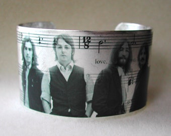 Beatles "All You Need Is Love" Silver Cuff Bracelet