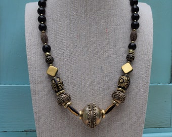 Cleopatra Necklace in Black and Gold