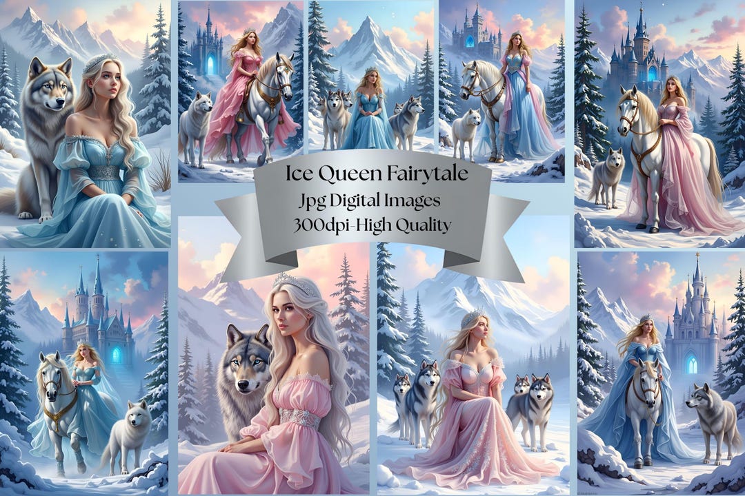 Ice Queen Fairytale Art Digital Bundle of 19 Jpg Images - Etsy