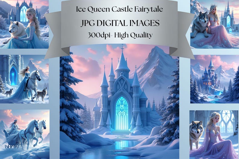 Ice Queen Fairytale Digital Art Bundle of 25 Jpg Images - Etsy