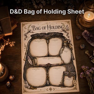 Bag of Holding | Inventory Tracker | DnD Character Journal Printable PDF
