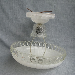 Vintage Art Deco Ceiling Light Fixture Glass Shade Chandelier Salvaged Home Lighting Decor