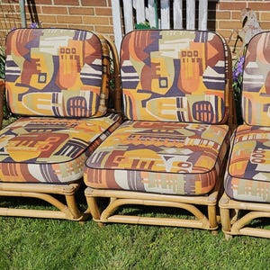 Bamboo Rattan Set Pretzel Design Bamboo 4-Piece Set *Pick up Only* Easton, Pa Mid Century Home Decor
