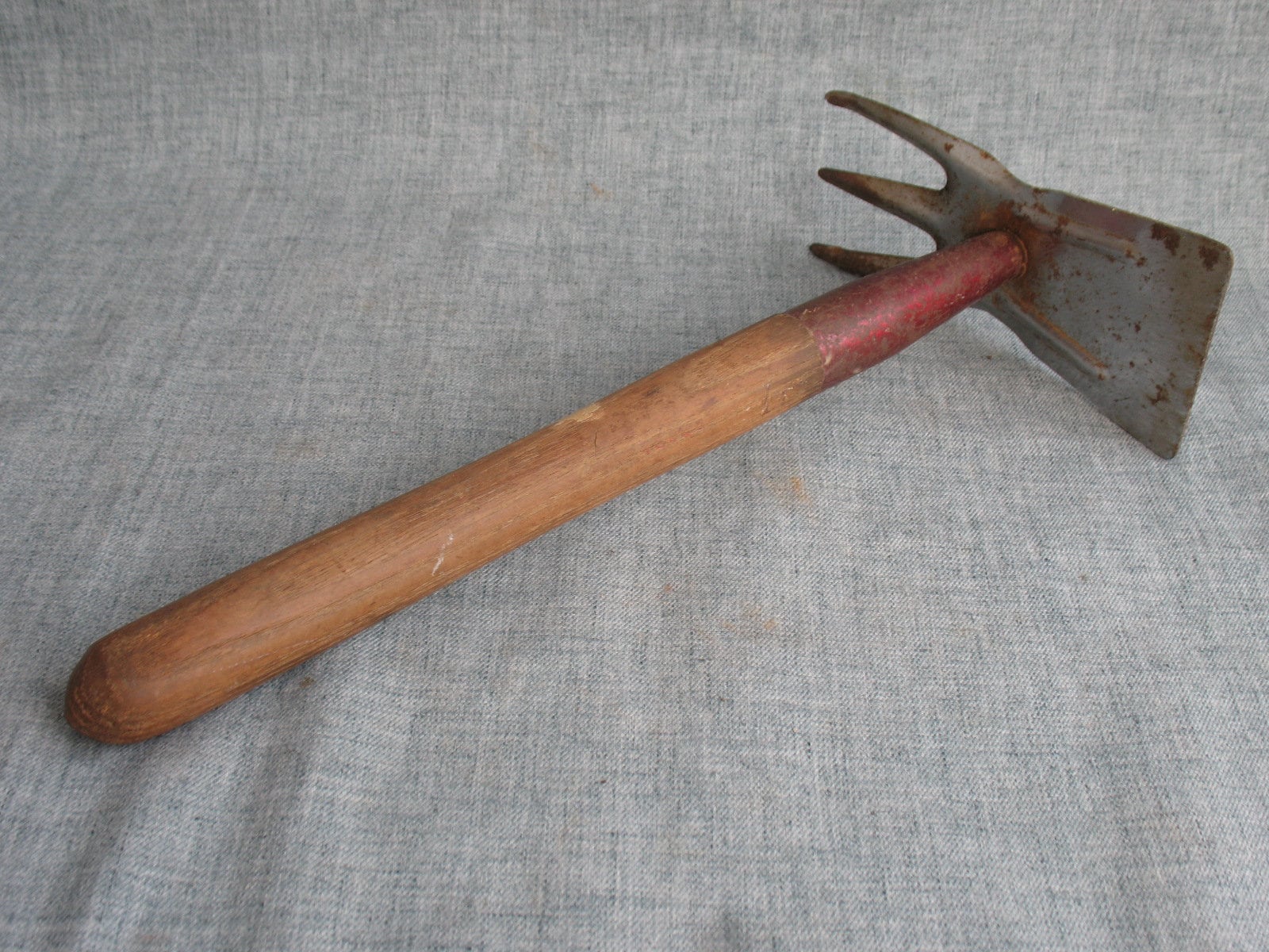 Vintage Garden Rake Hoe Combo Cultivator Hand Tool Wood Handle Etsy
