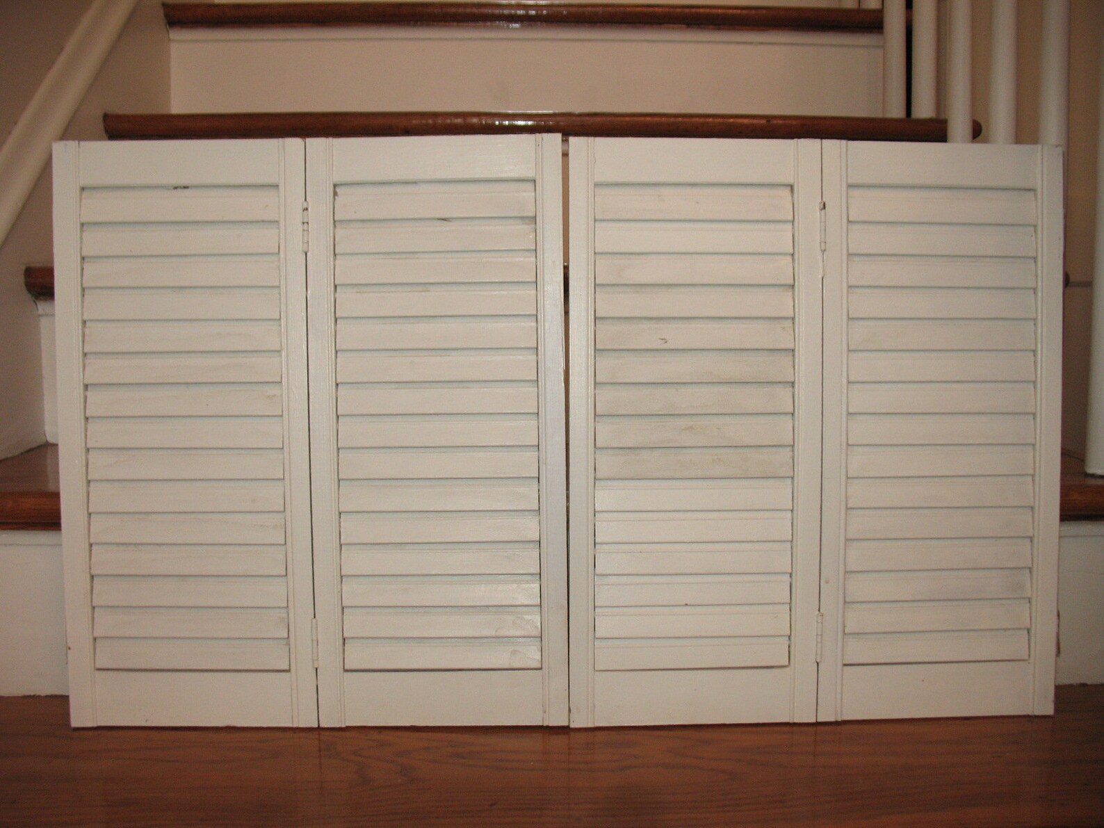 Set of 4 Vintage Shutter Panels Interior Wood Louver Shutters Etsy