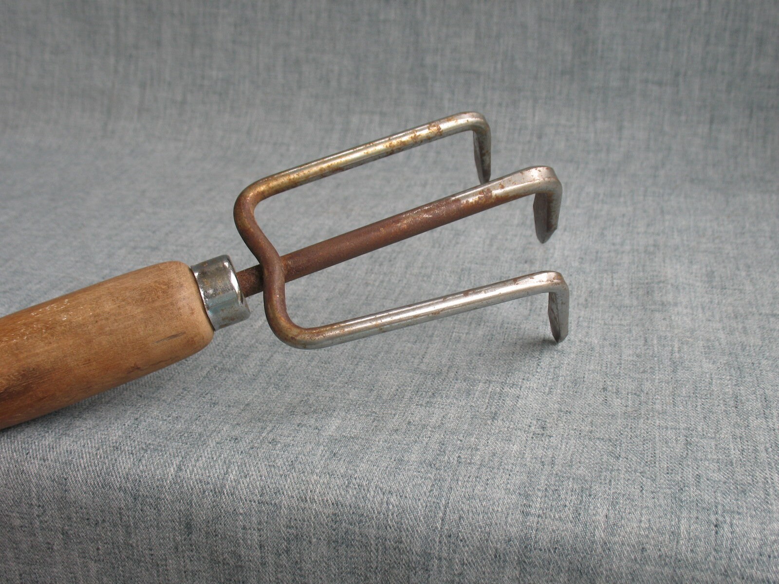 Vintage Garden Rake 3 Prong Cultivator Hand Tool Wood Handle | Etsy