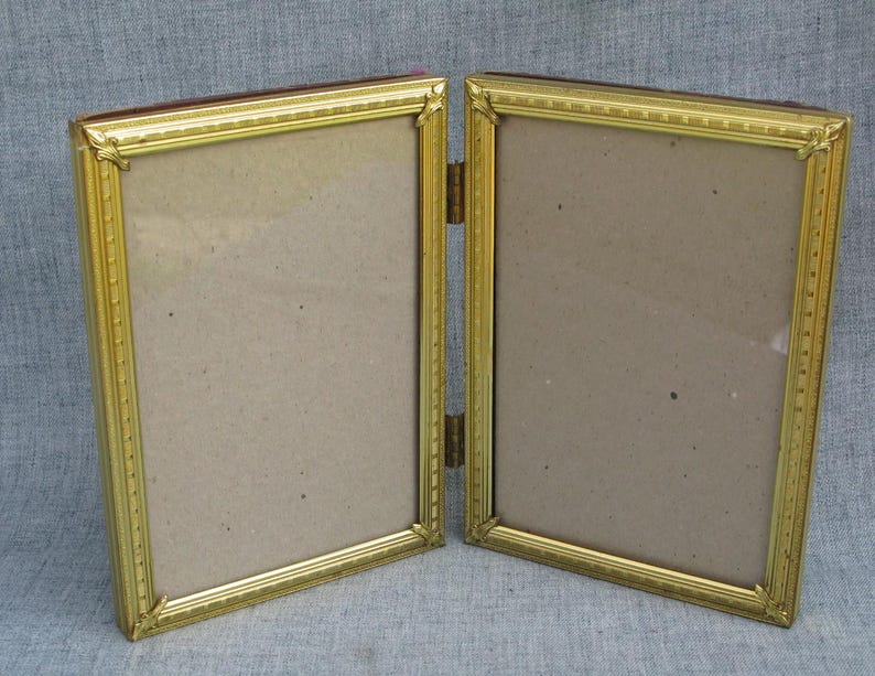 Vintage Hinged Picture Frames Gold Tone Picture Frame With Glass 5 X 7 ...