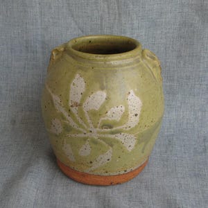 Vintage Bethel Pike Pottery Vase Vessel Jar Maker's Mark Home Decor Flower Motif