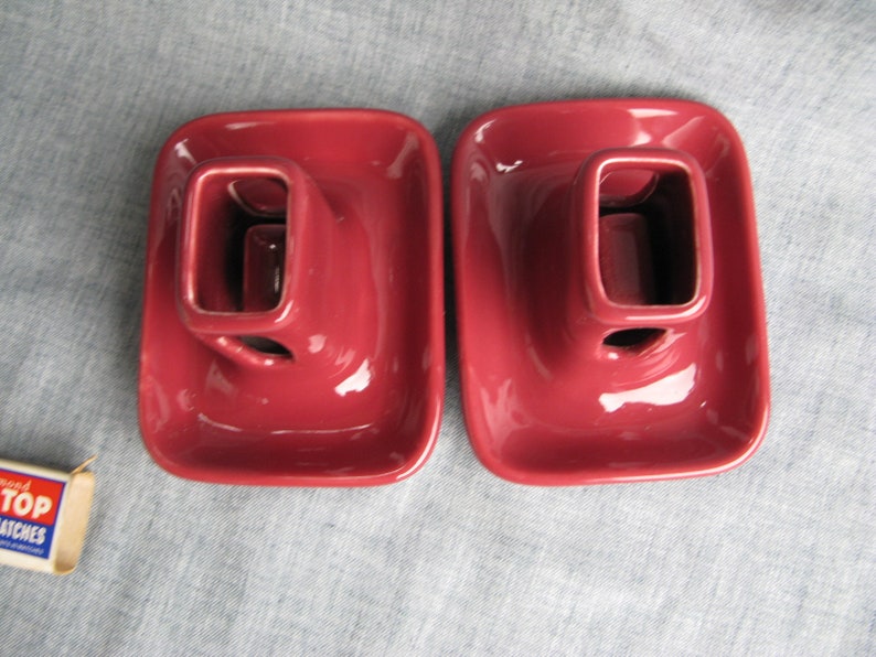 Ensemble vintage de 2 cendriers de table en poterie d'entrée avec porte-boîte d'allumettes cendrier cendrier pour décoration d'intérieur image 3
