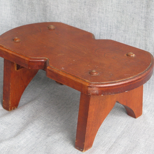 Vintage Wood Foot Stool Bench Rustic Wood Step Stool Cricket Stool