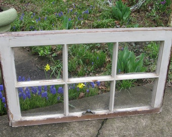 Vintage Window 6 Pane Sash Picture Frame Wall Decor Pinterest Rustic Salvage Home Decor all Glass intact