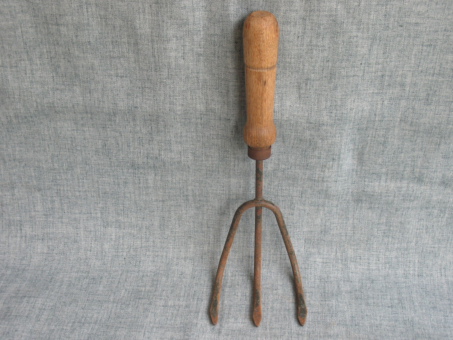 Vintage Garden Rake 3 Prong Cultivator Hand Tool Wood Handle | Etsy